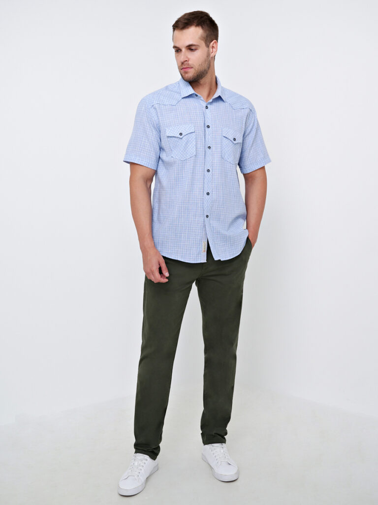 рубашка мужская голубая 3