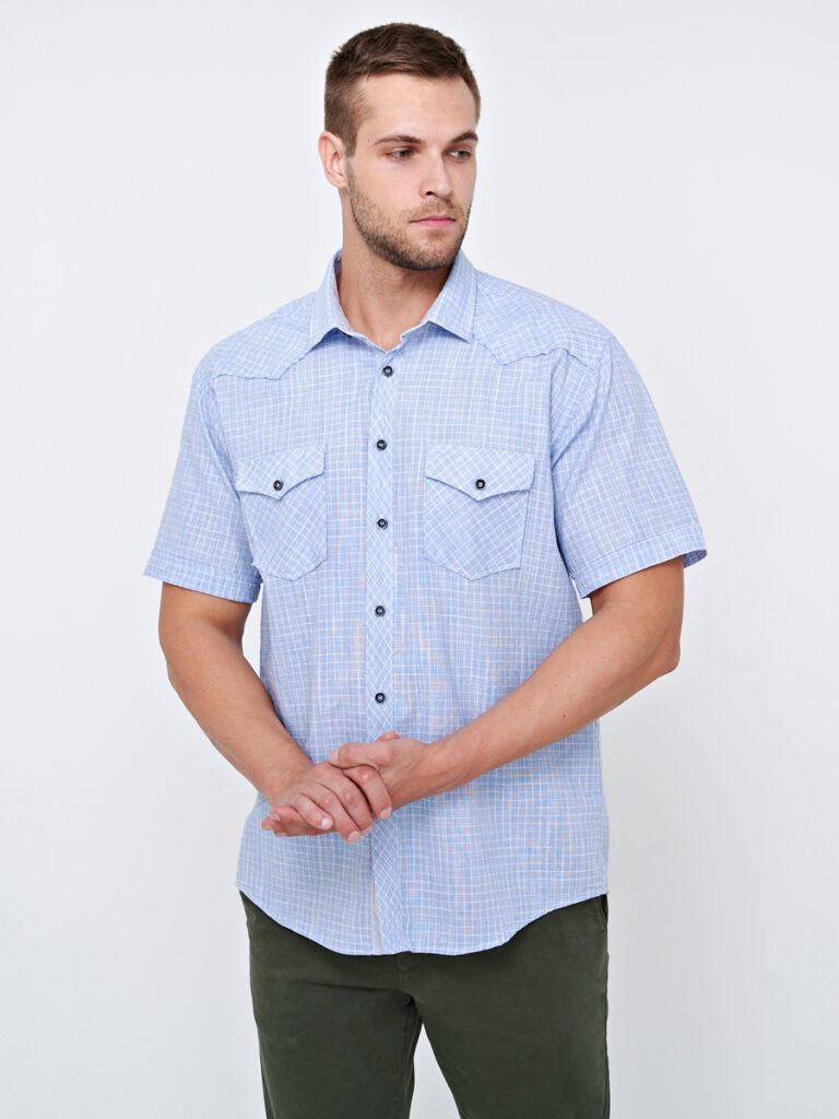 рубашка мужская голубая 1