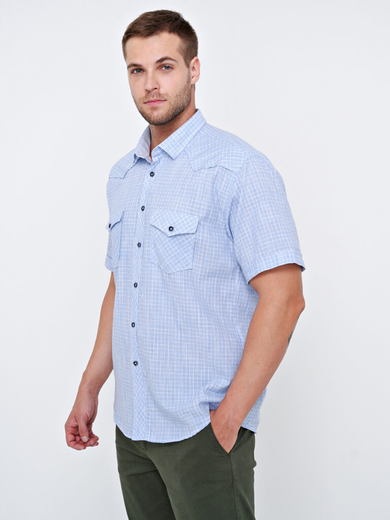 рубашка мужская голубая 2