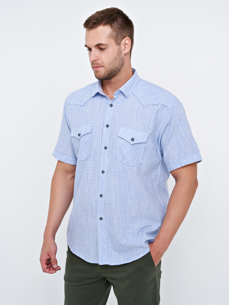 рубашка мужская голубая 4