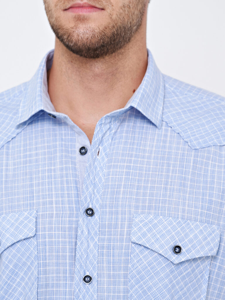 рубашка мужская голубая 6