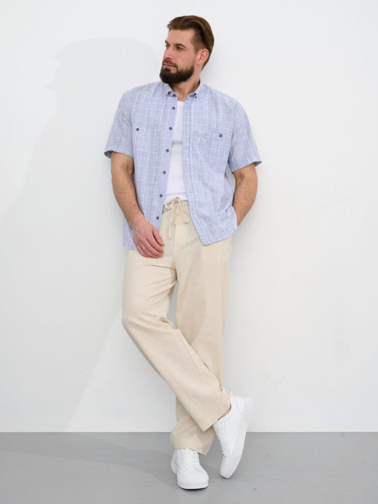 рубашка мужская синяя 2