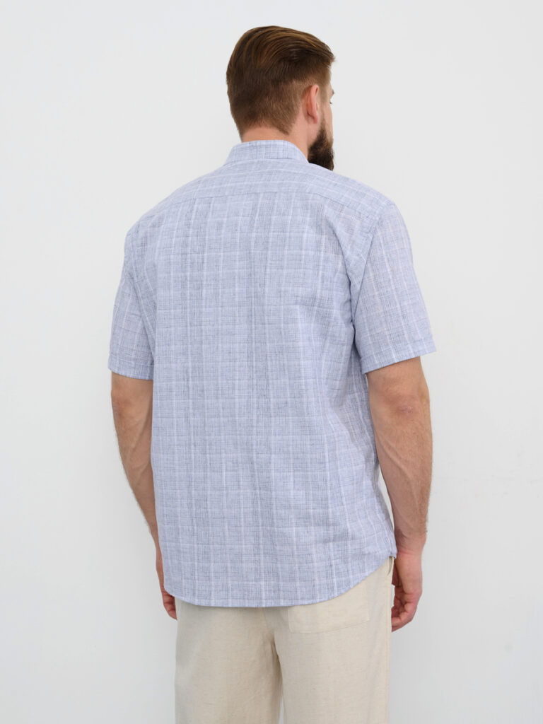 рубашка мужская синяя 3