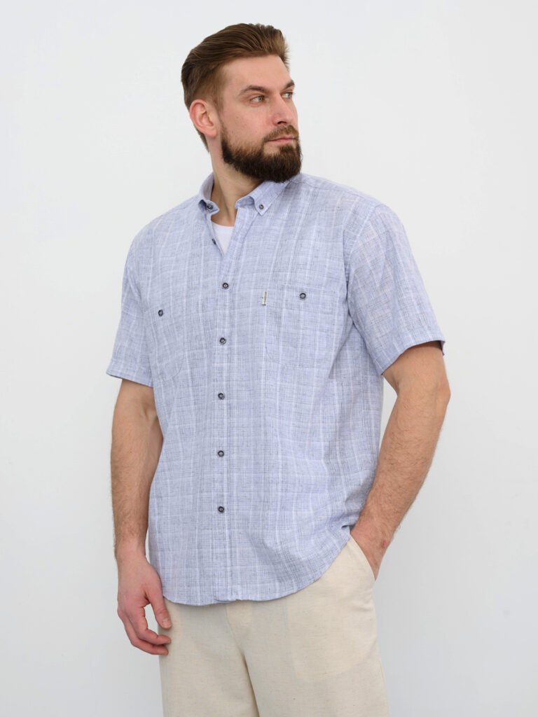 рубашка мужская синяя 5