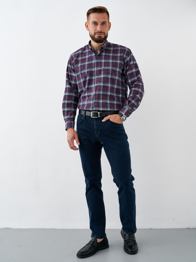 рубашка мужская красная 7
