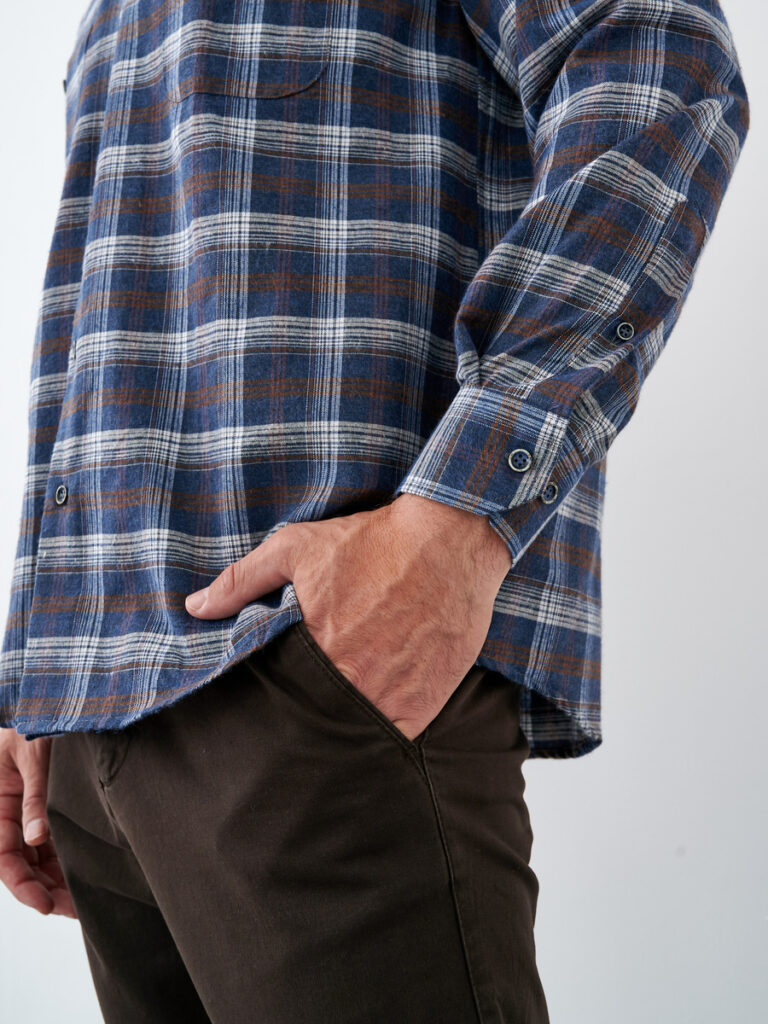 рубашка мужская синяя 6