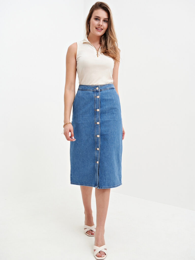 юбка джинсовая голубая 4