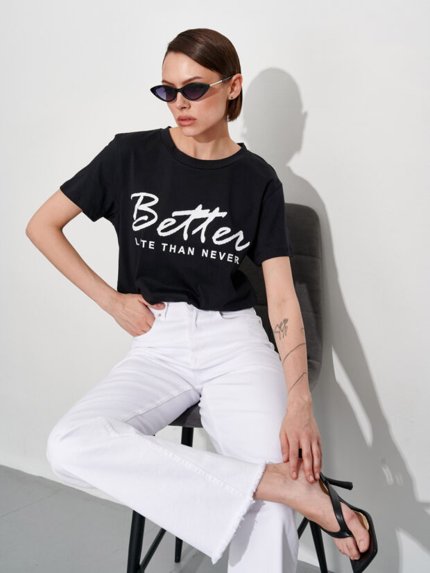 bochetti udi 1006c 0022 x11 Черный Футболка женская