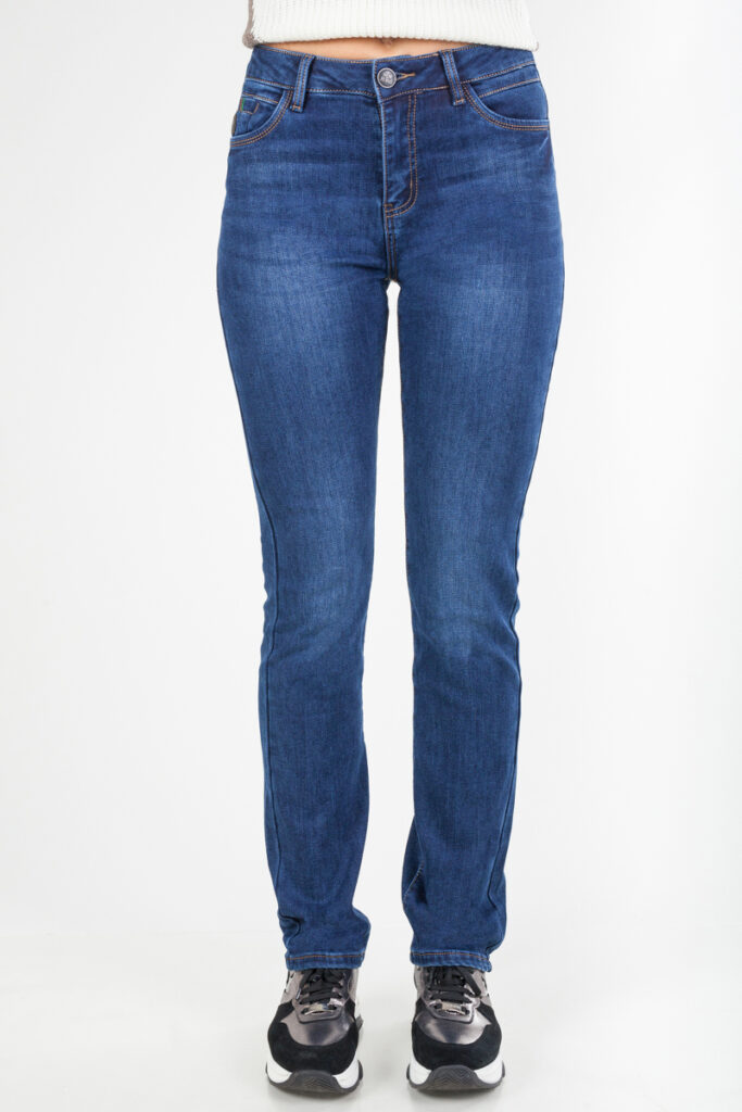 джинсы женские утепленные синие 1