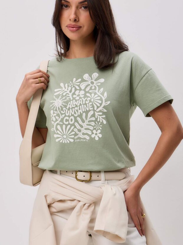 fine joyce f512 06 865 olive Оливковый Футболка женская