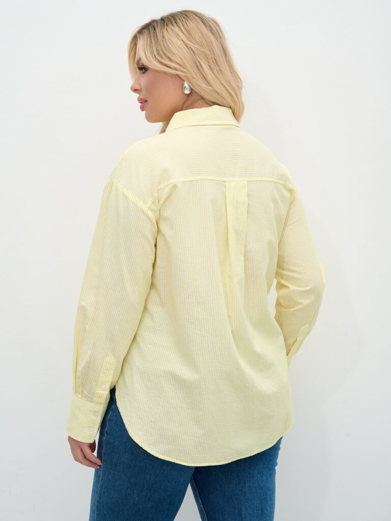 рубашка женская желтая-белая 5