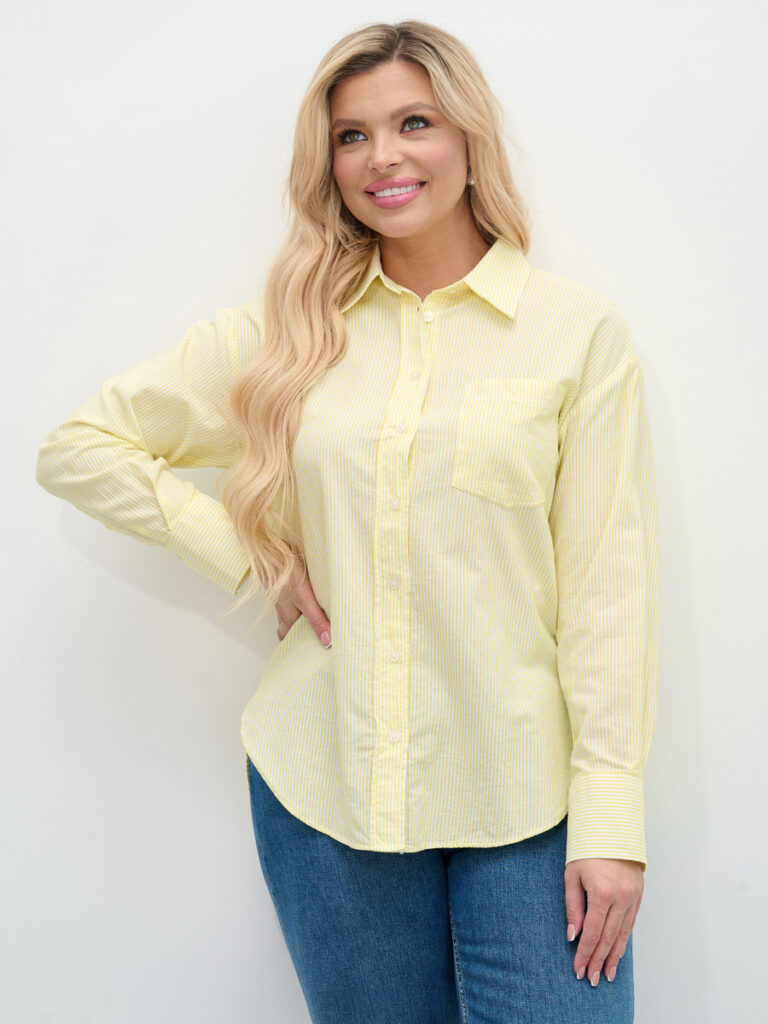 рубашка женская желтая-белая 7
