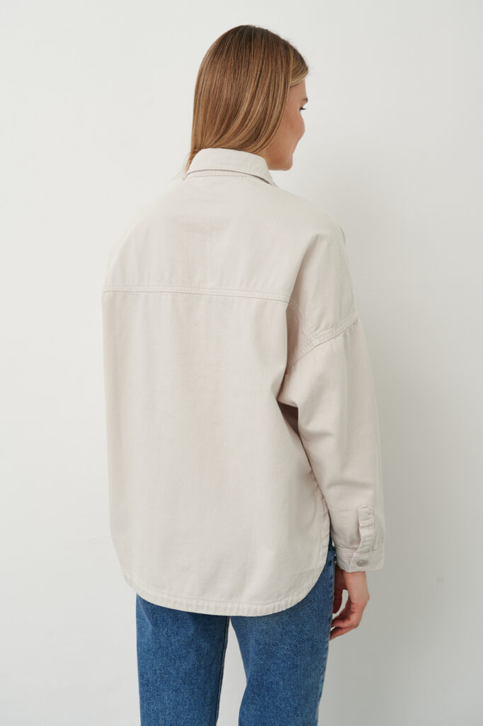 рубашка джинсовая бежевая 5