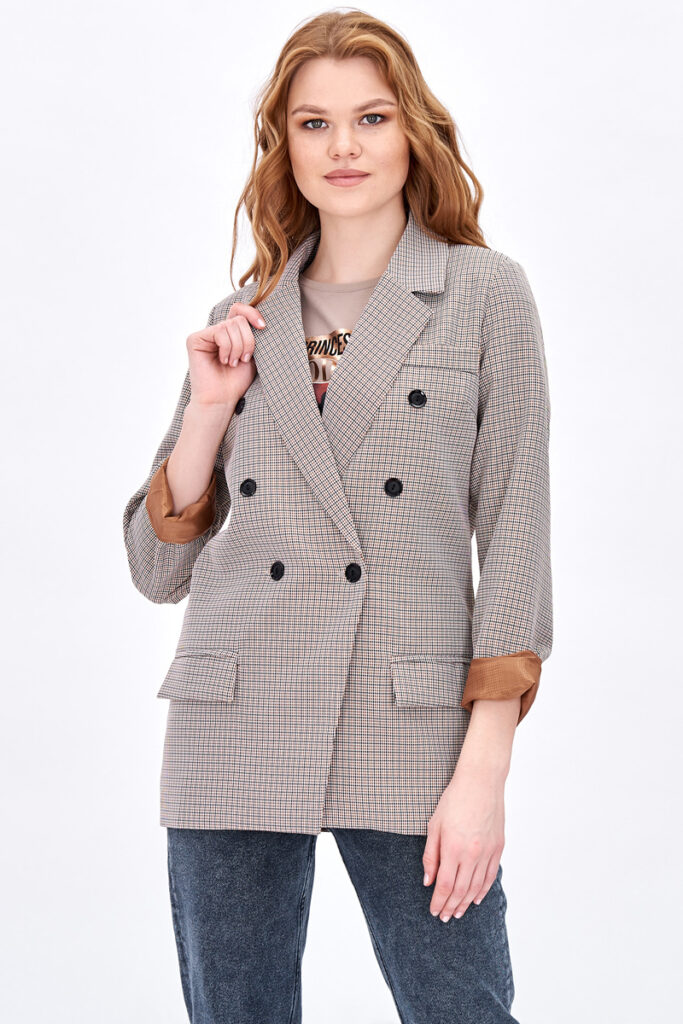 пиджак женский бежевый 1