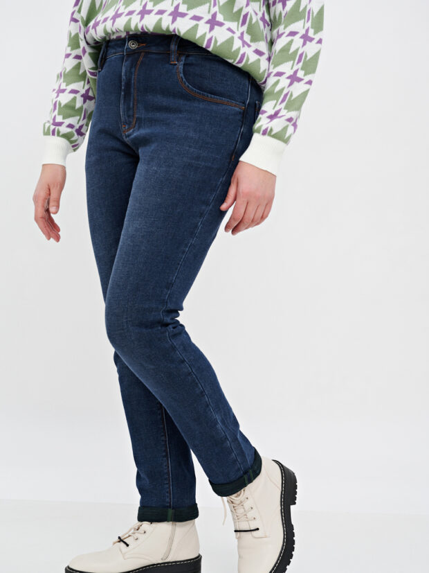 mossmore mr429b 001 blue Синий Джинсы женские утепленные