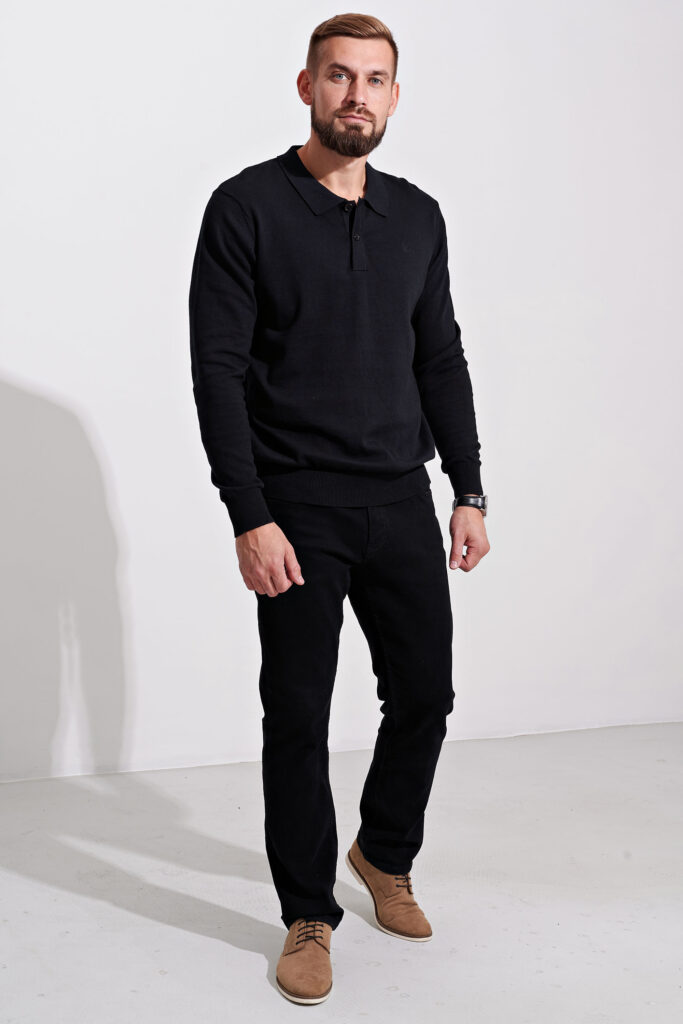 джемпер-поло мужской черный 2