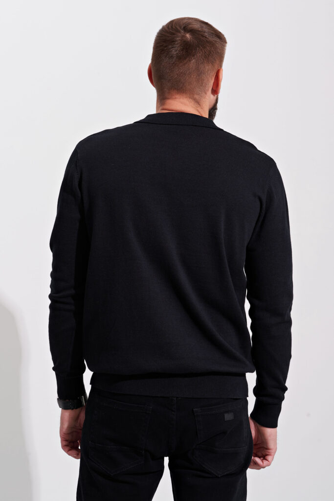 джемпер-поло мужской черный 3