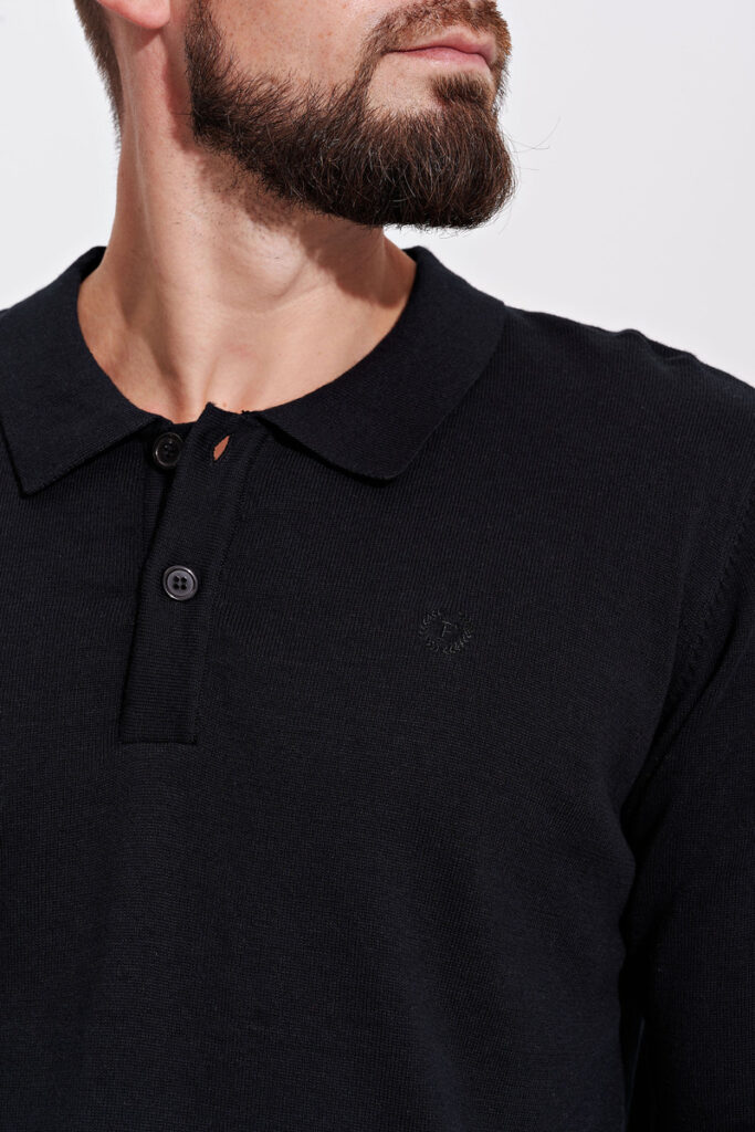 джемпер-поло мужской черный 5