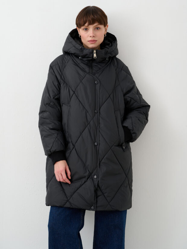 kazarina 24ss 8800 Черный Пальто женское утепленное