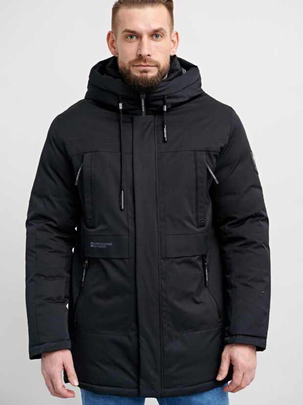 kings wind 3320 1 Черный Пальто мужское утепленное