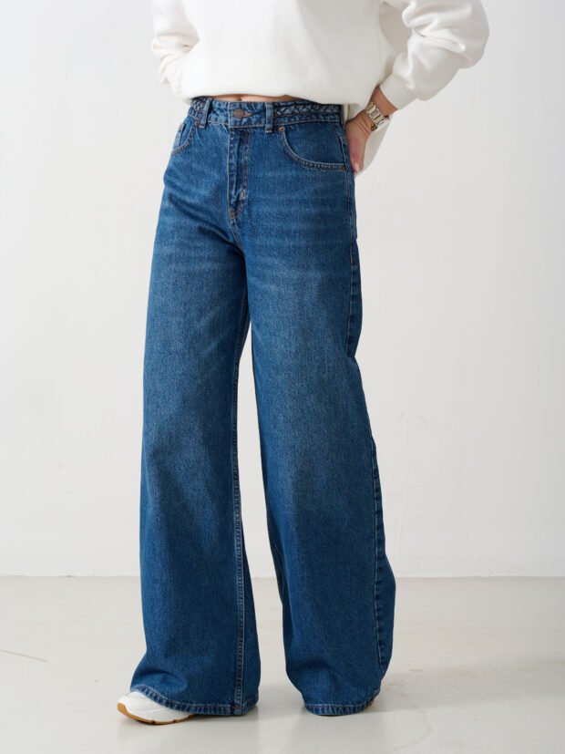 lacarino elephantleg 7637 dark blue Темно синий Джинсы женские