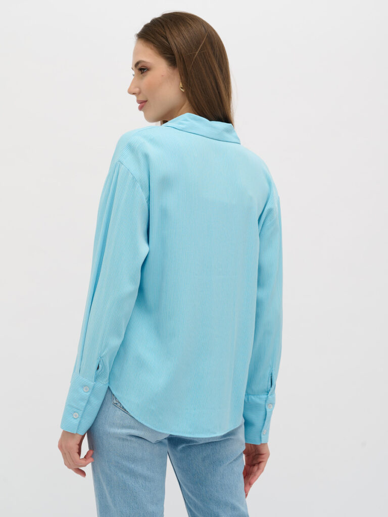 рубашка женская синяя 5