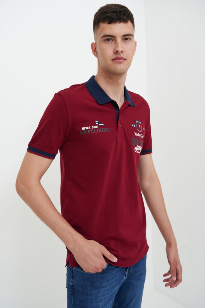 футболка мужская бордовая 1