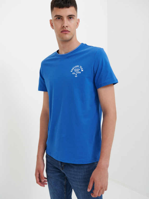 begood ss22mj246a cruise Синий Футболка мужская