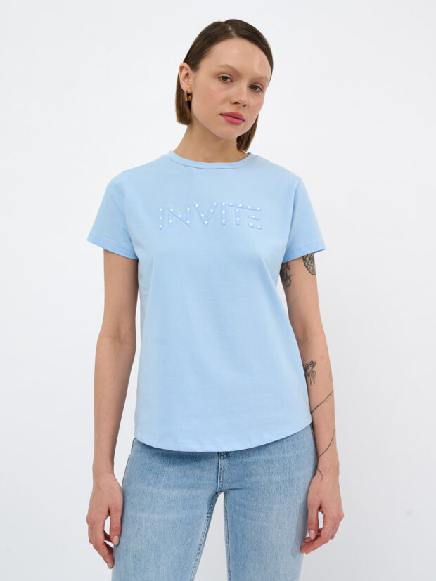 invite 4023 mavi Голубой Футболка женская