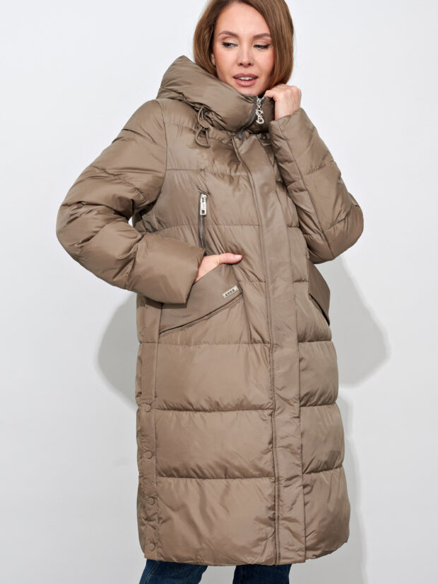 jc.rosy pink 9006 d70 Капучино Пальто женское утепленное
