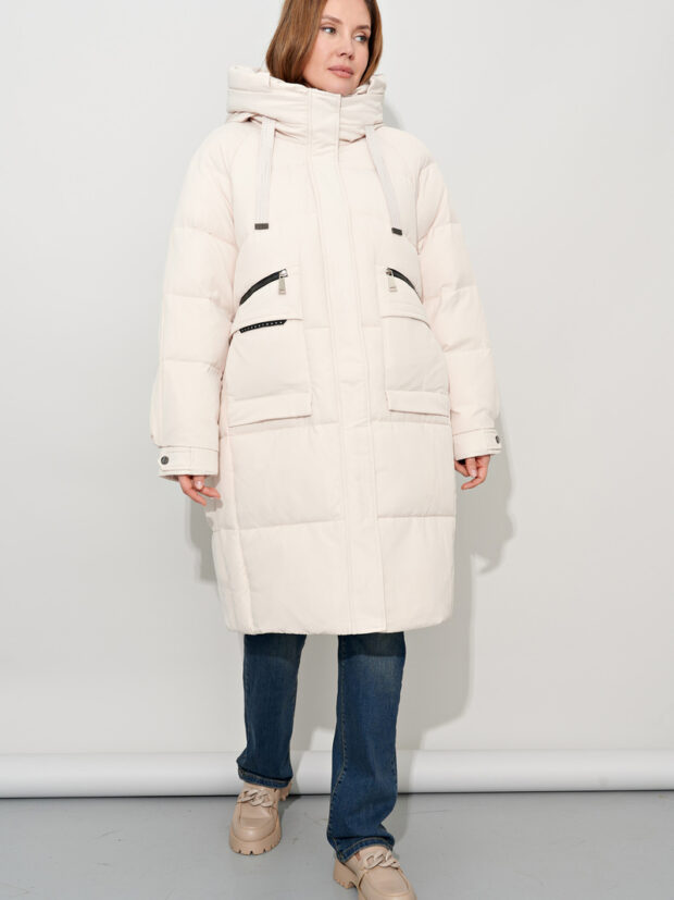 t.ycamille ym 6018 Бежевый Пальто женское утепленное