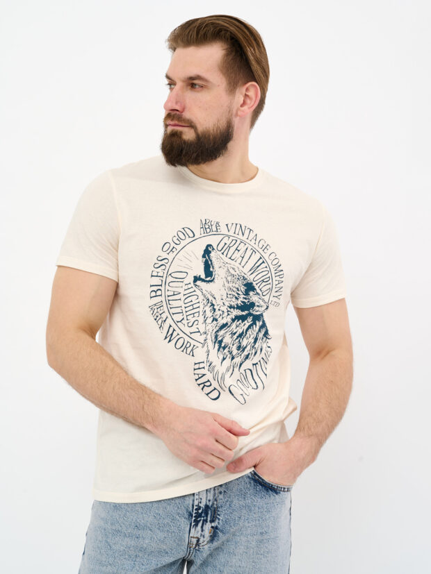 fine joyce f411 06 823 milk Молочный Футболка мужская