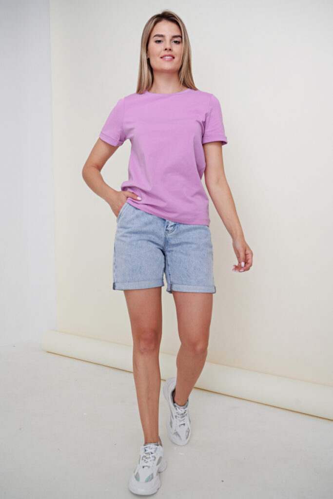 футболка женская светло-сиреневая 2