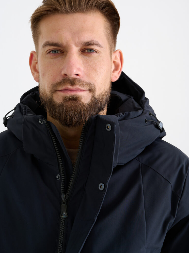пальто мужское утепленное темно-синее 4