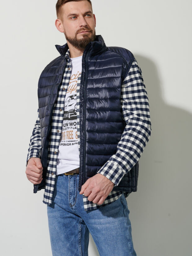 fine joyce 115 2a navy Синий Жилет мужской