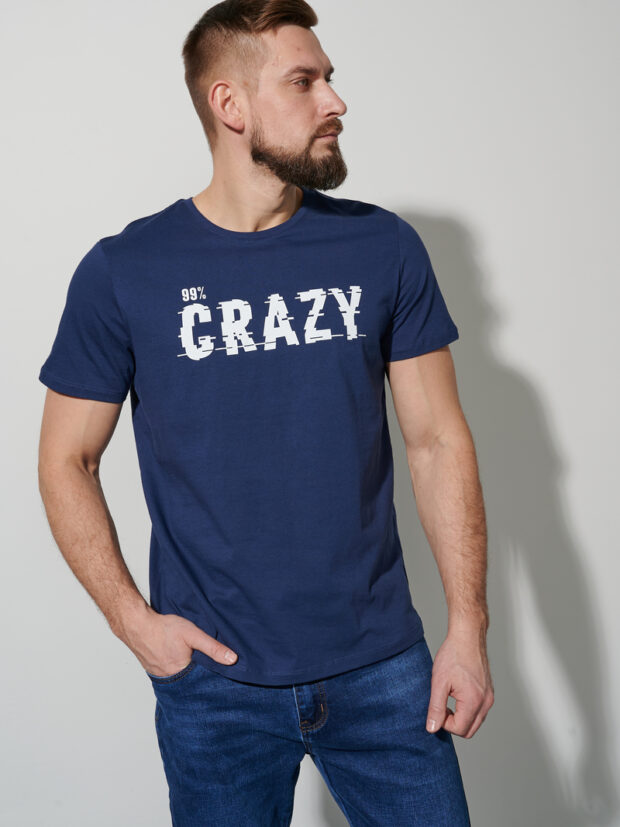 fine joyce f311 06 navy Синий Футболка мужская