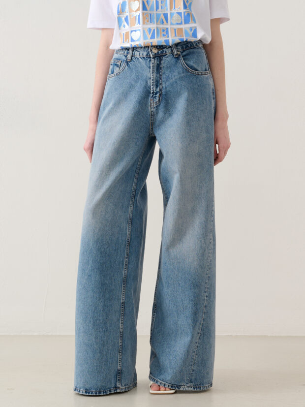 lacarino m r e wide leg 7586 Голубой Джинсы женские