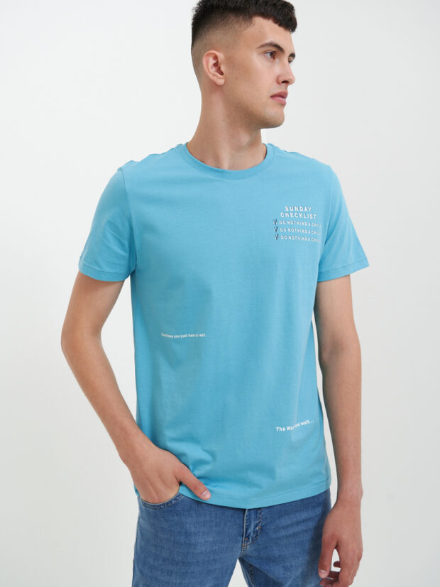 begood ss22mj261 weekend Бирюзовый Футболка мужская