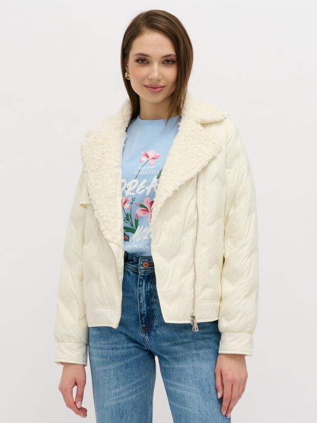 jc.rosy pink 2606 p36 Молочный Куртка женская демисезонная