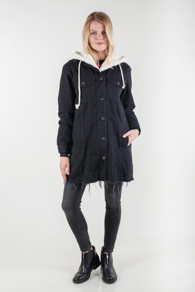 куртка джинсовая утепленная черная 2