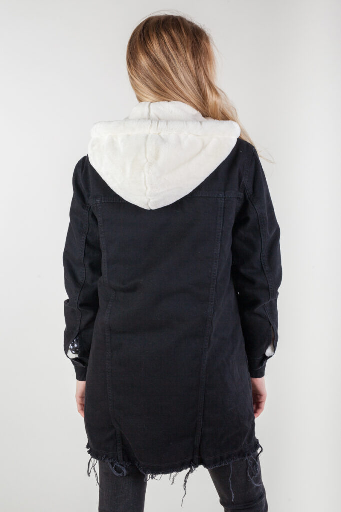 куртка джинсовая утепленная черная 5