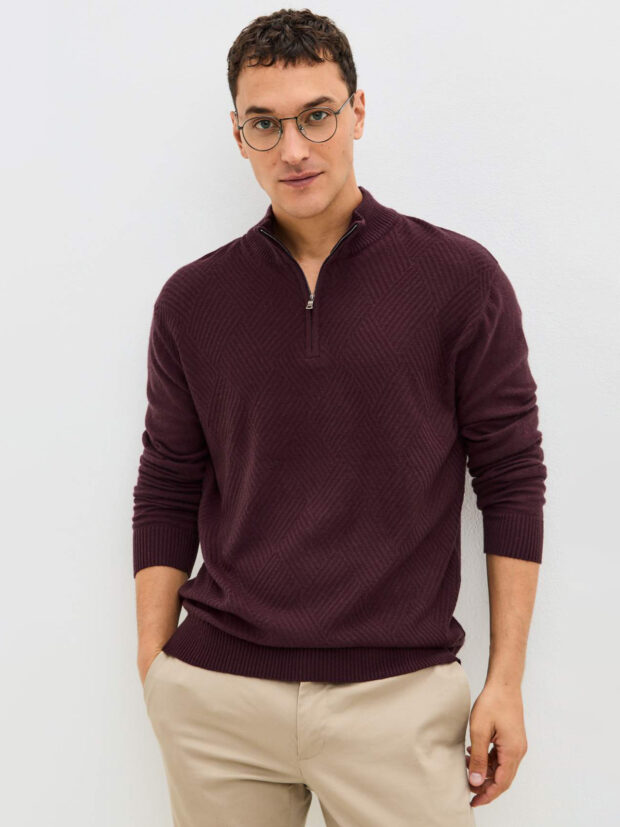 fine joyce f421 1570 bordo Бордовый Джемпер мужской