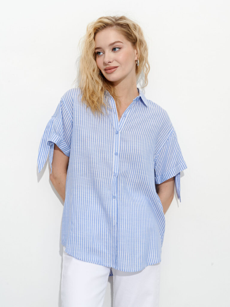 рубашка женская голубая 6