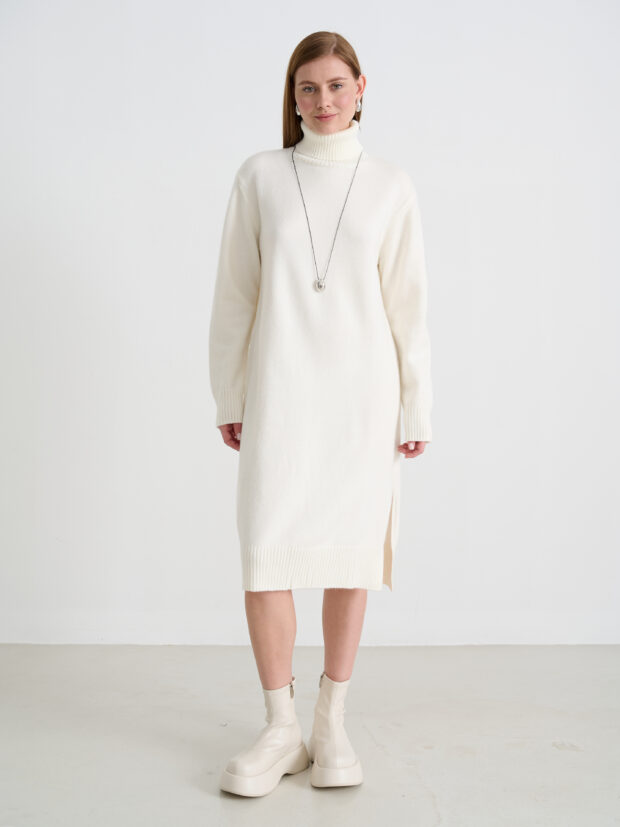 fine joyce f422 0345 milk Молочный Платье женское трикотажное