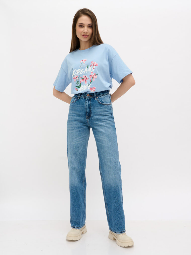 футболка женская синяя 3