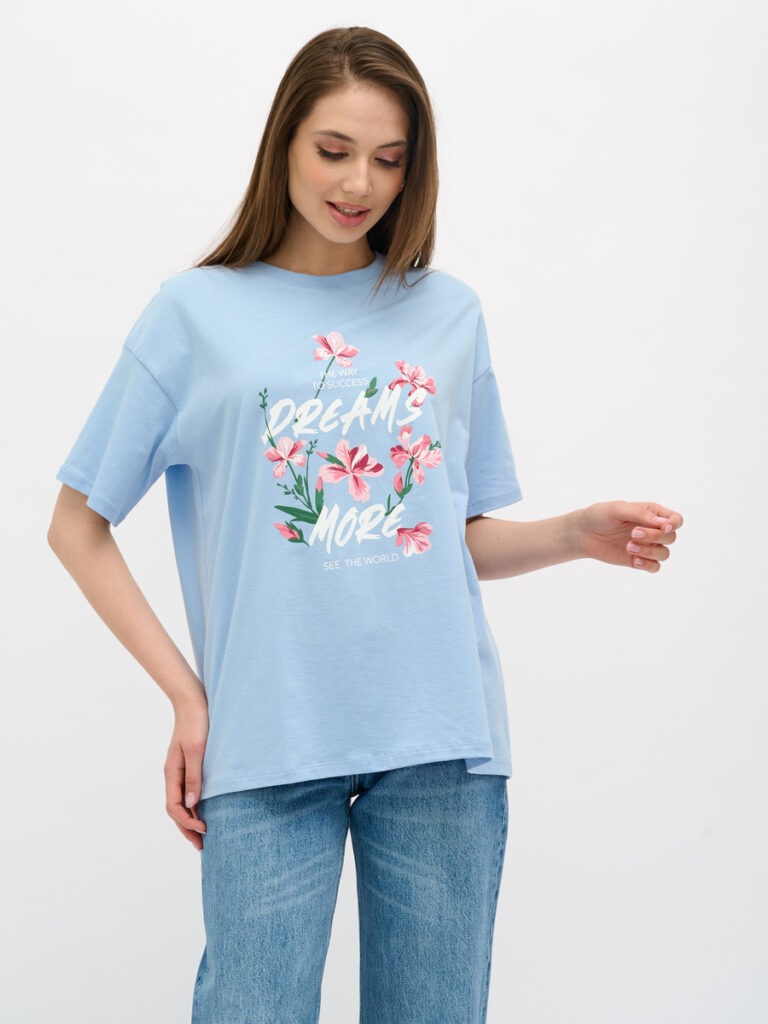 футболка женская синяя 6