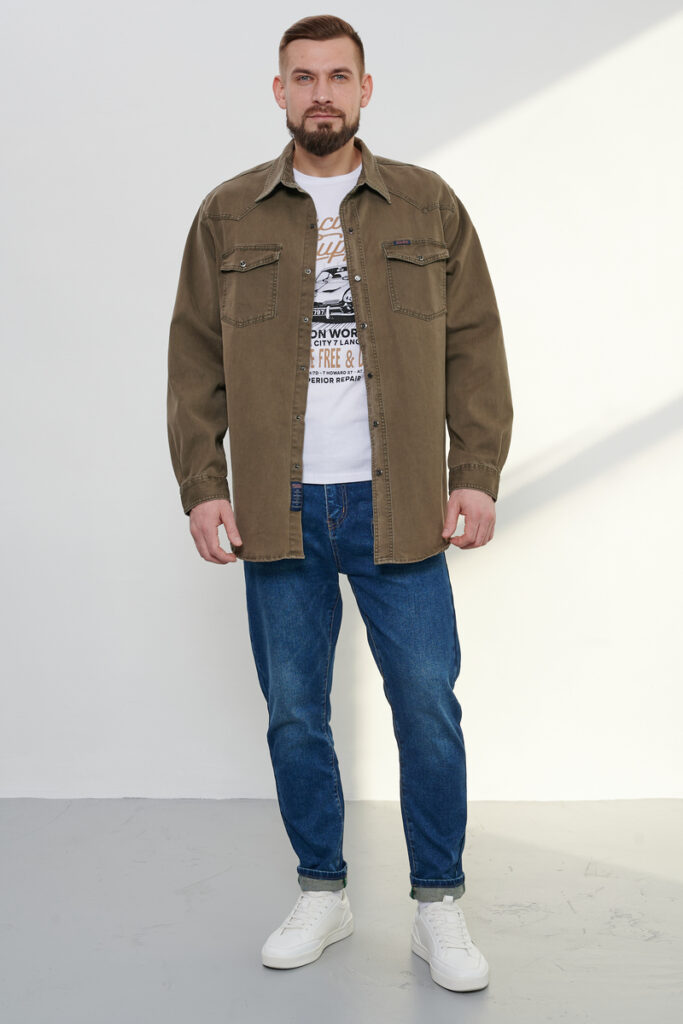 рубашка мужская хаки 8