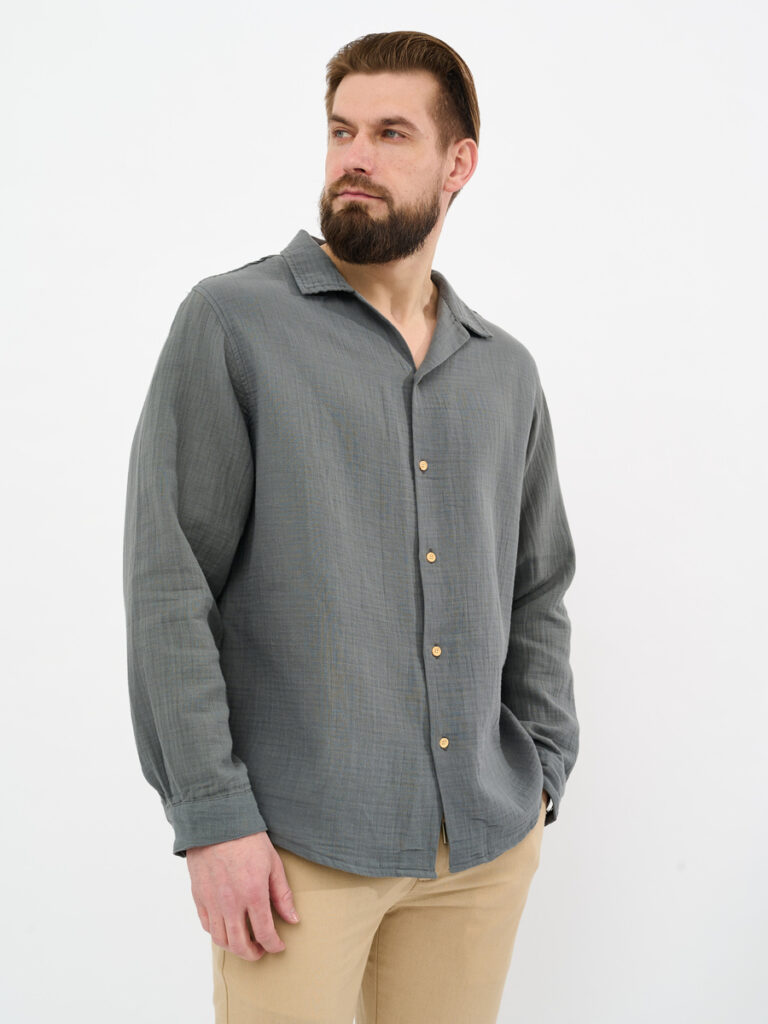 рубашка мужская серая 1