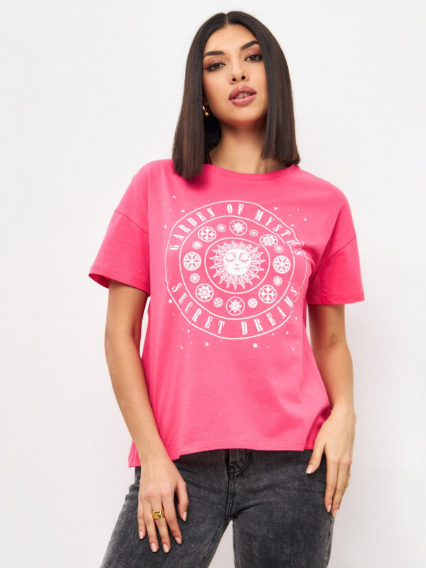 fine joyce f312 03 764 fuchsia Розовый Футболка женская