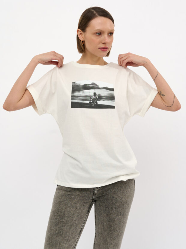 twister bts 1015 ecru Бежевый Футболка женская